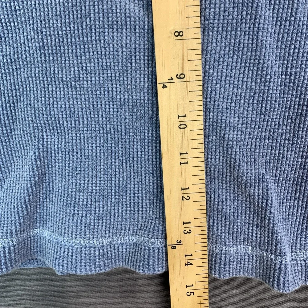 Gap Shirt Kids XS Blue Thermal Henley Long Sleeve Waffle‎ Knit Cotton Casual Top